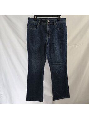Sonoma Life Style Blue Denim Jeans High Waist Straight Leg Stretch Size 14 Avrg